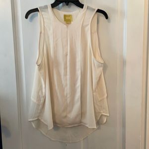 High-Low, Sleeveless Ivory Blouse